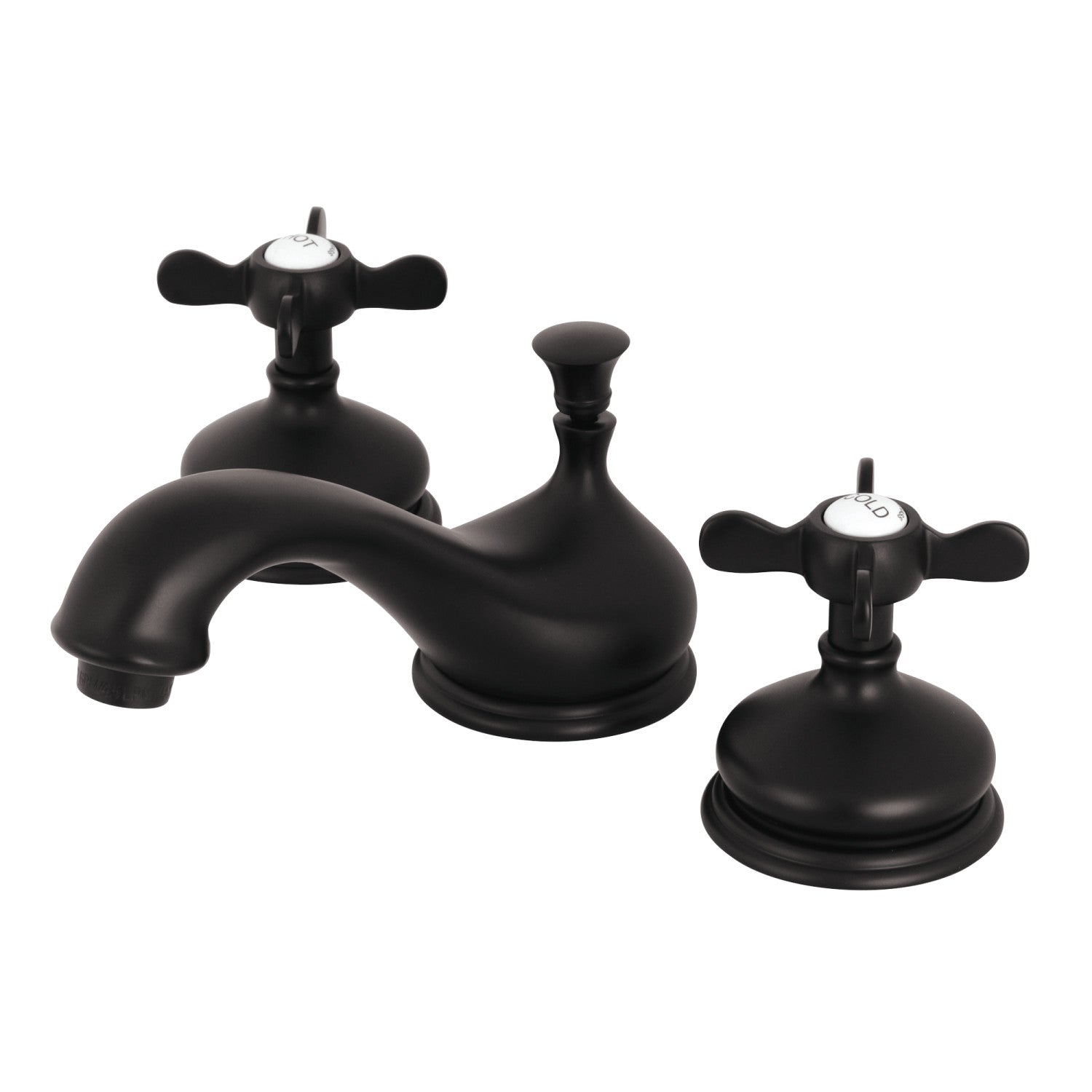 Kingston Heirloom KS1165BEX - Essex Two-Handle 3-Hole Deck Mount Widespread Bathroom Faucet with Brass Pop-Up, Oil Rubbed Bronze — image 1